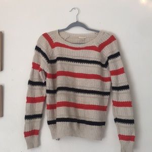Black white orange sweater
